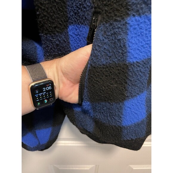 Vintage WOOLRICH Teton Buffalo Plaid Flannel Bomber Jacket 90s Blue Black XLARGE - Picture 4 of 12